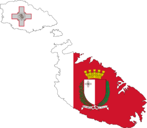 Malta mappa e bandiera